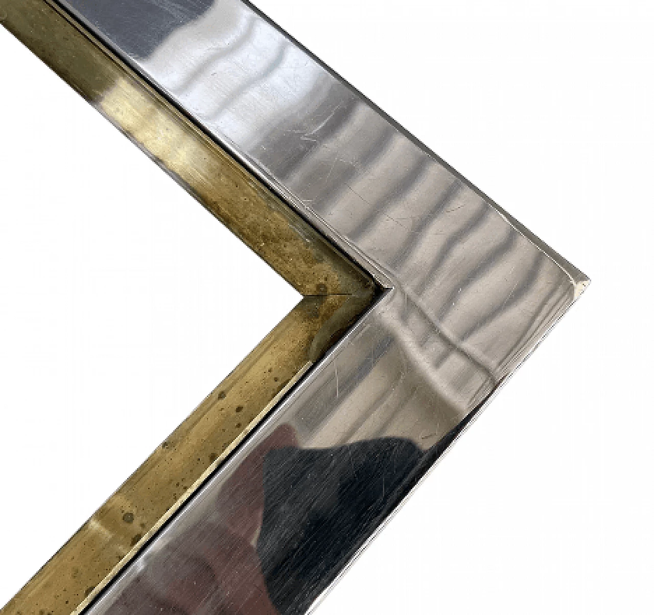 Brass, chromed metal and glass coffee table by Turri, 1970s 4