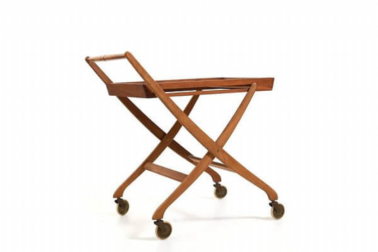 Folding teak and oak service cart by Svend Åge Madsen for Illums Bolighus, 1960s 3