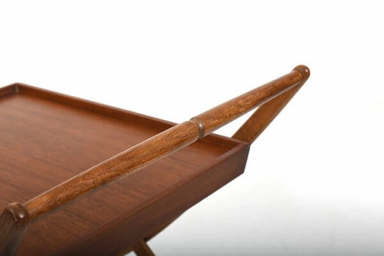 Folding teak and oak service cart by Svend Åge Madsen for Illums Bolighus, 1960s 7