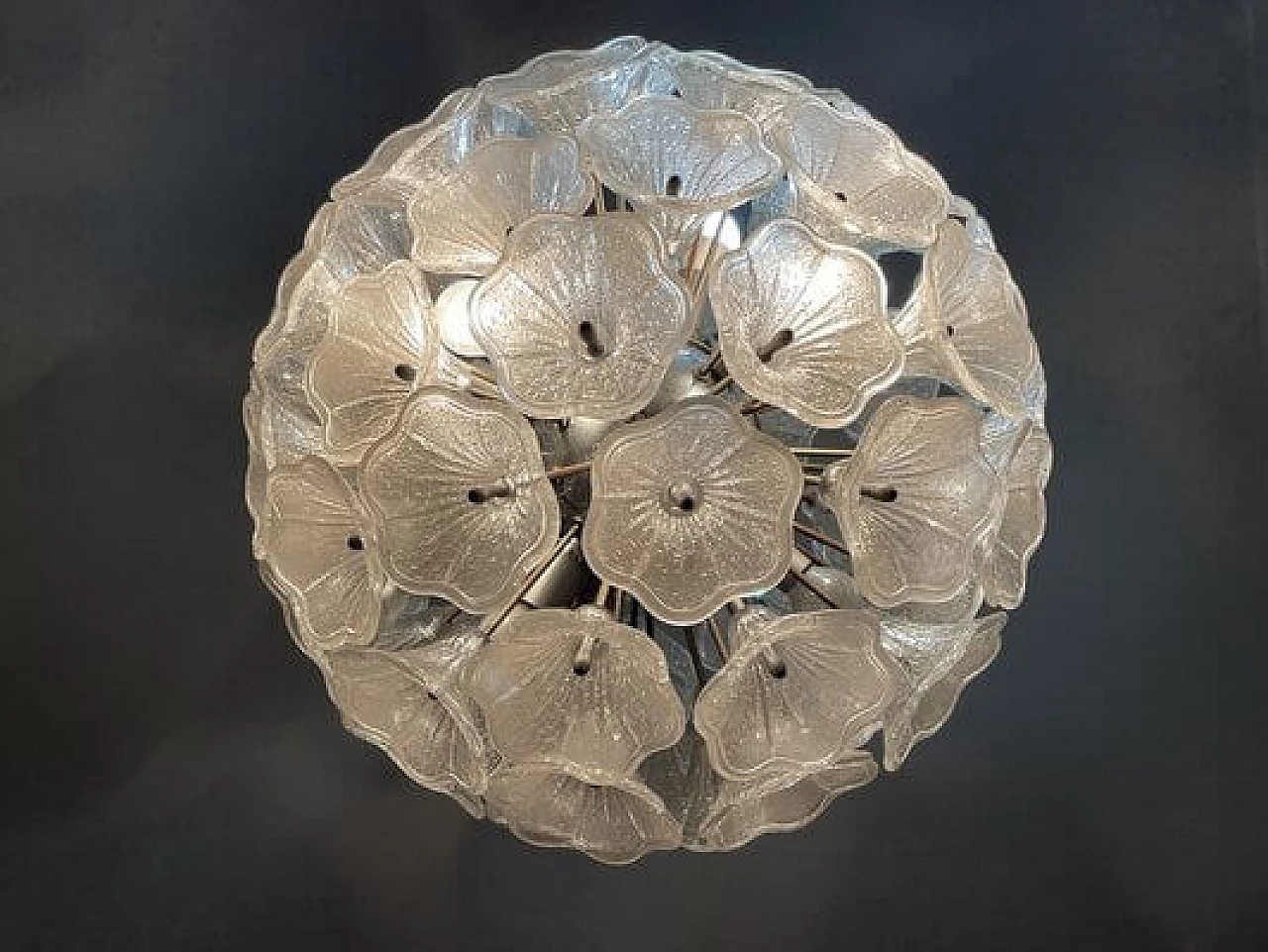 Steel and glass Sputnik chandelier by Paolo Venini for VeArt, 1960s 2