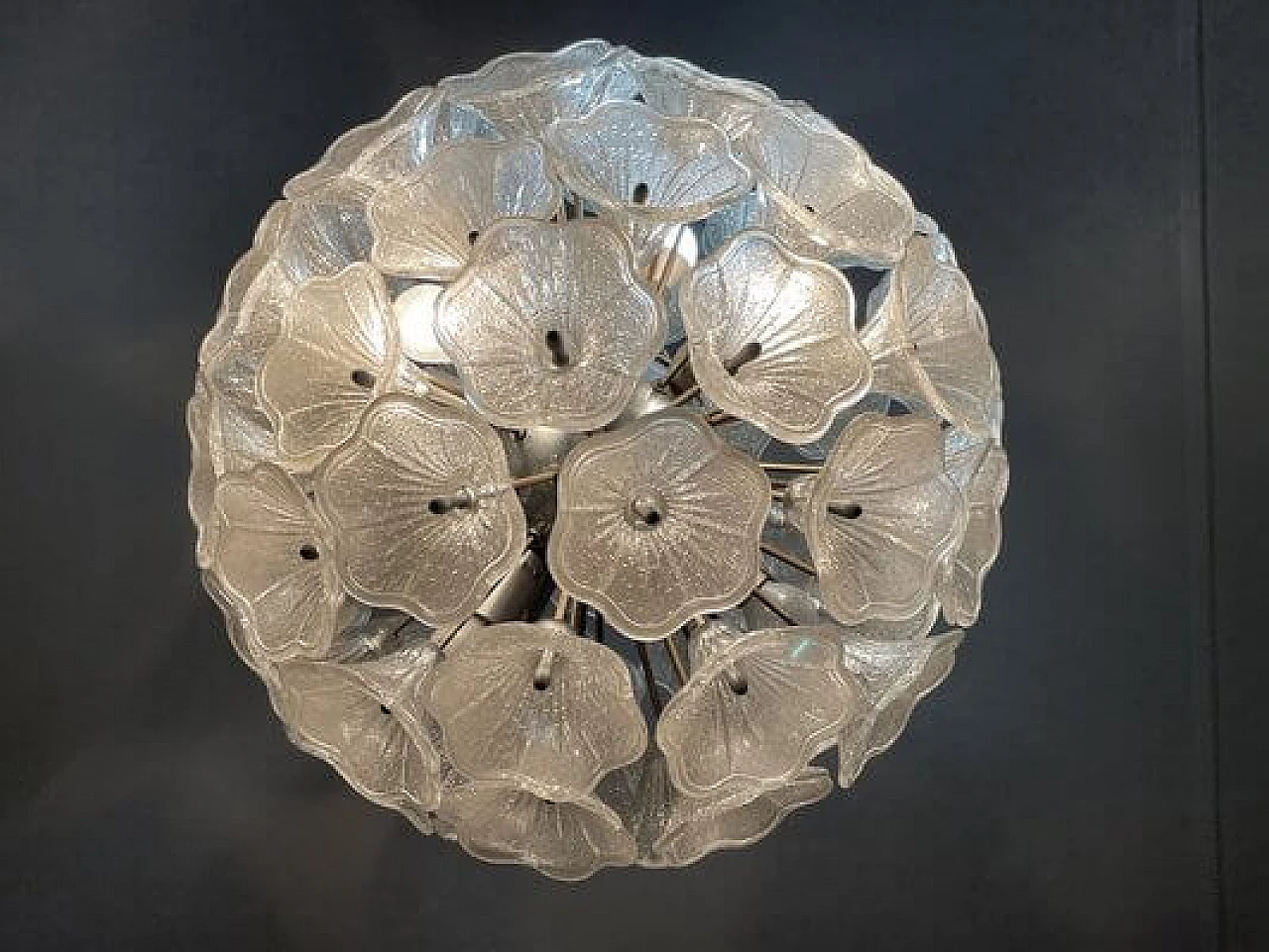Steel and glass Sputnik chandelier by Paolo Venini for VeArt, 1960s 3