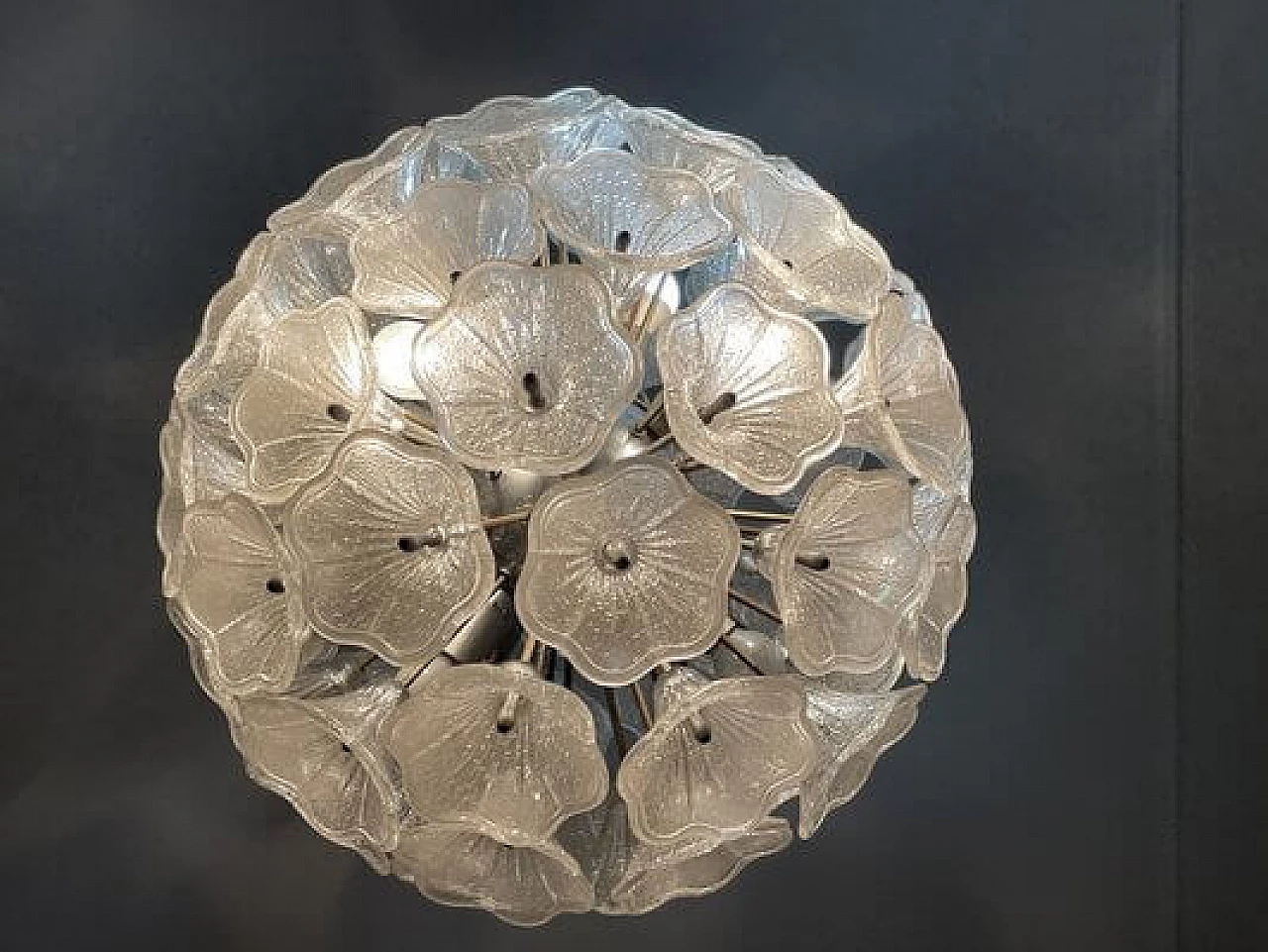 Steel and glass Sputnik chandelier by Paolo Venini for VeArt, 1960s 4