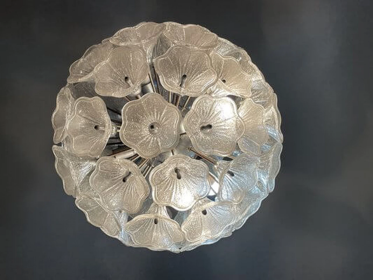 Steel and glass Sputnik chandelier by Paolo Venini for VeArt, 1960s 10