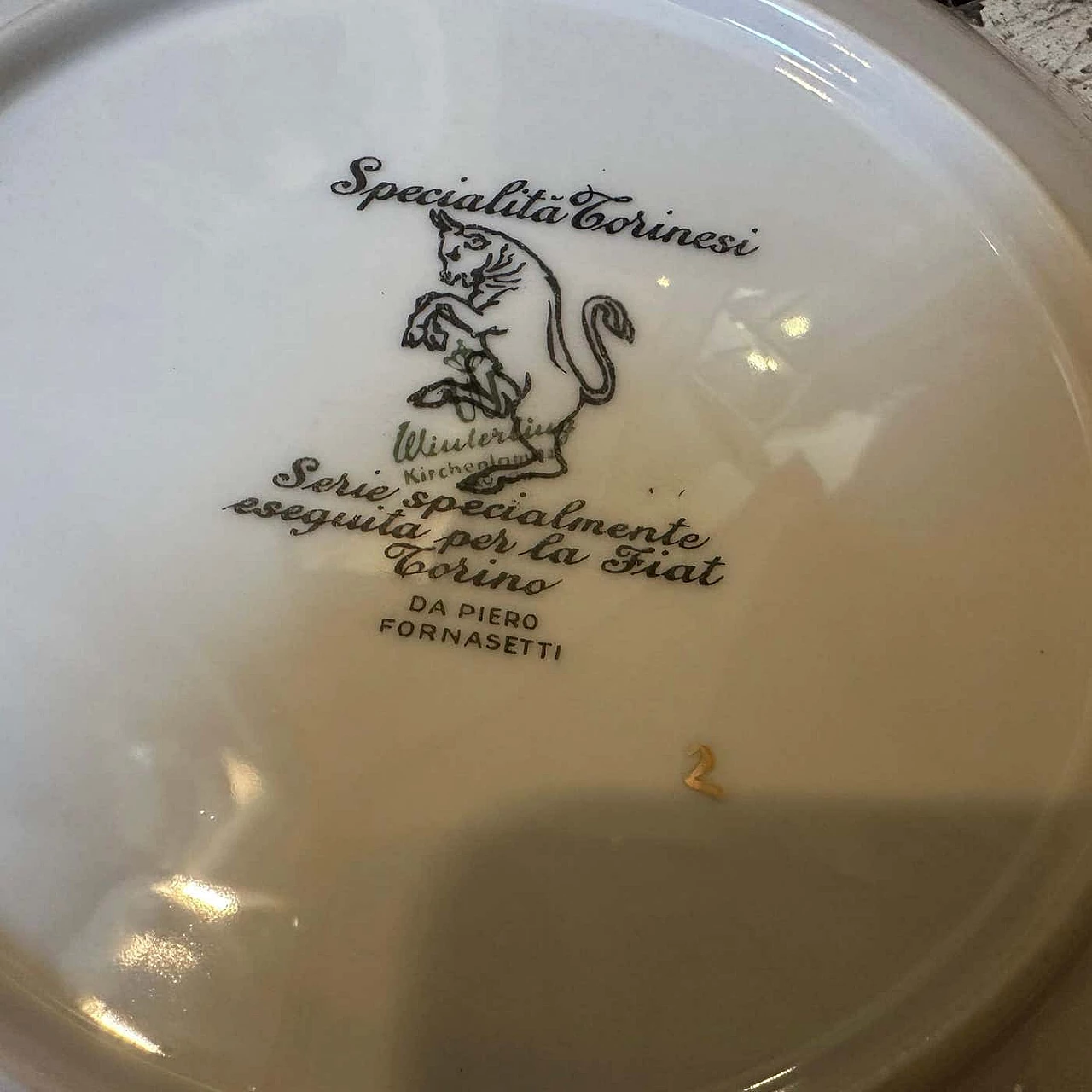 4 Porcelain wall plates by Piero Fornasetti for Fiat, 1970s 8