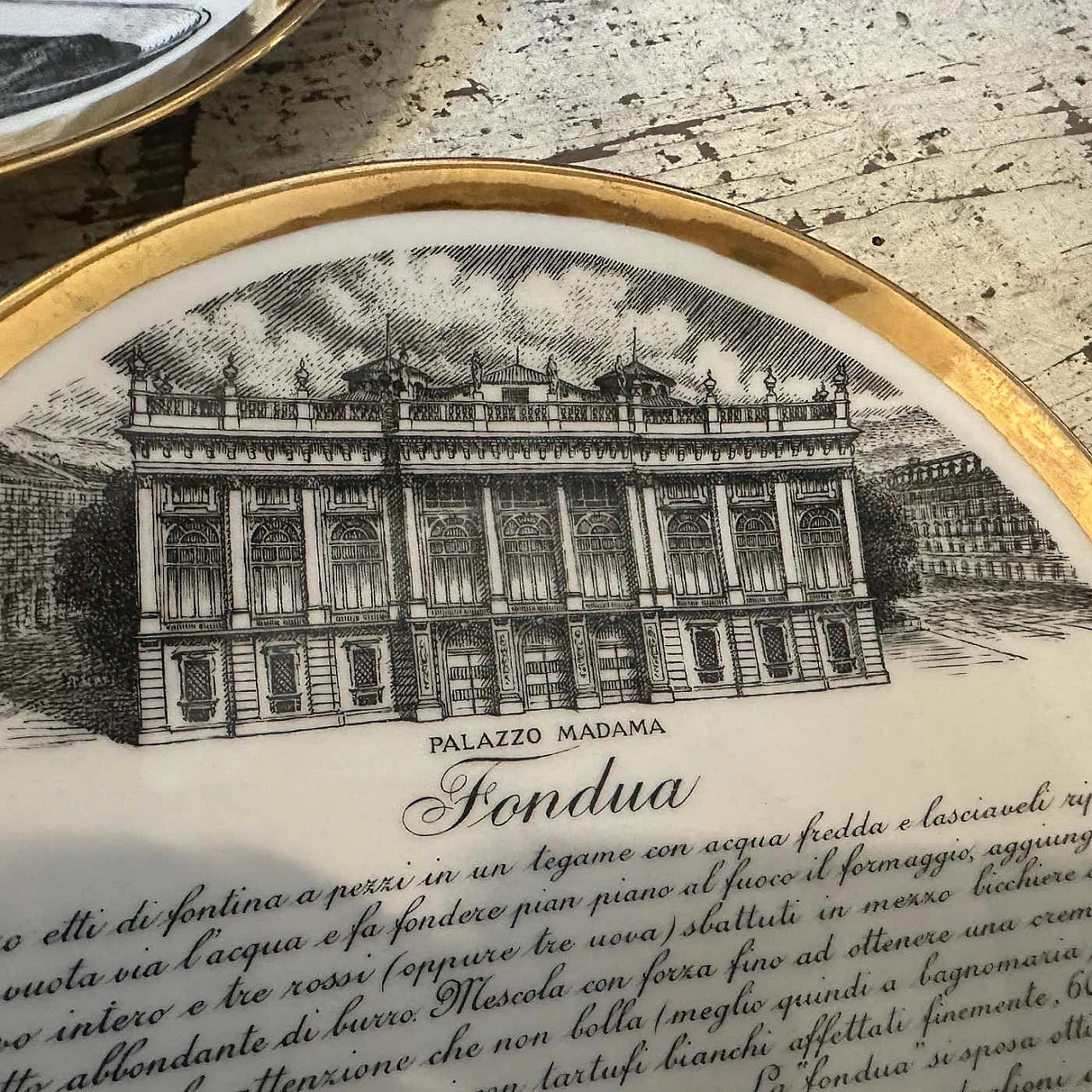 4 Porcelain wall plates by Piero Fornasetti for Fiat, 1970s 10