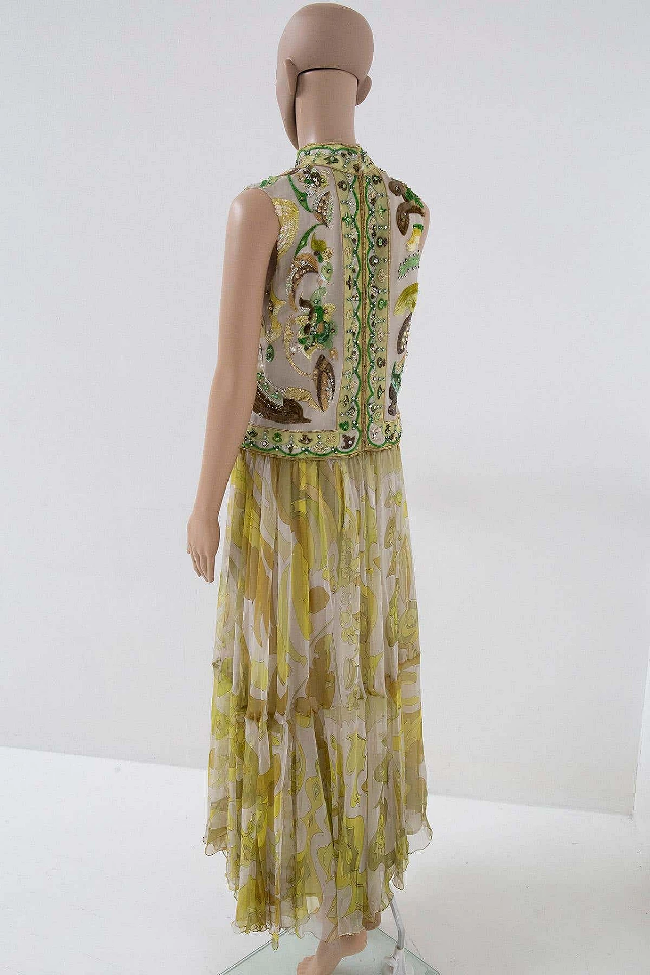 Abito da sera con strass, paillettes e seta di Emilio Pucci, anni '70 11