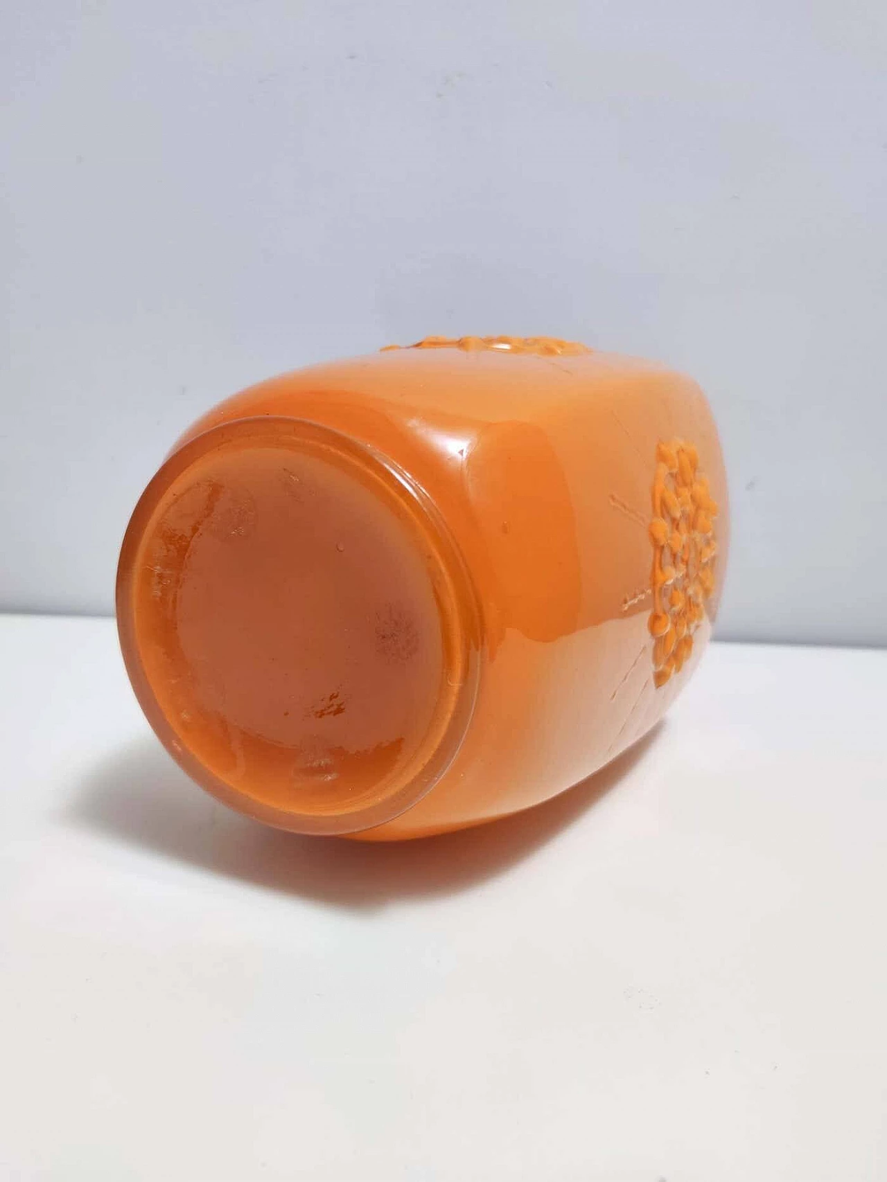 Orange incamiciato blown glass vase, 1970s 3