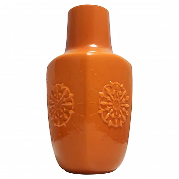 Orange incamiciato blown glass vase, 1970s