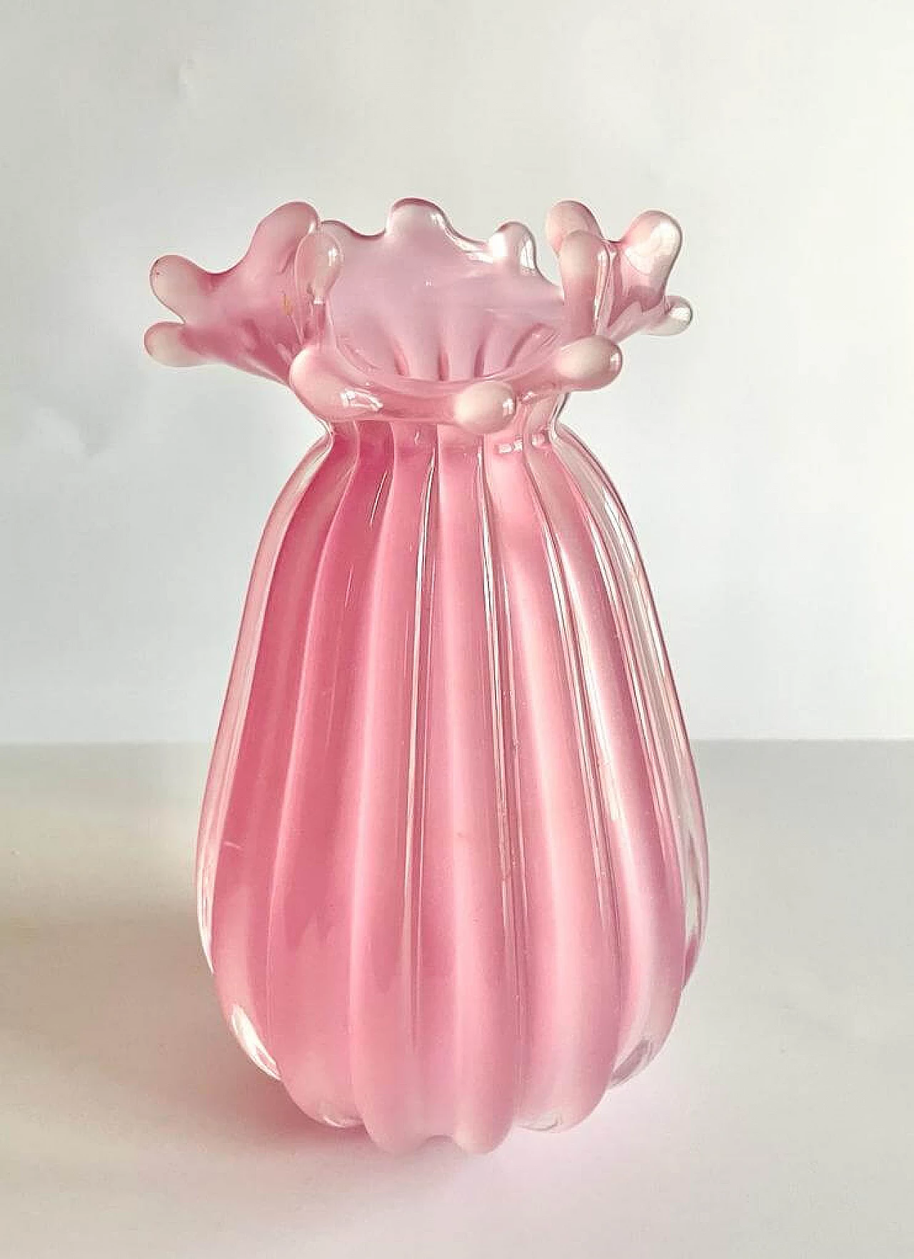 Pink alabaster Murano glass vase by Archimede Seguso, 1940s 1