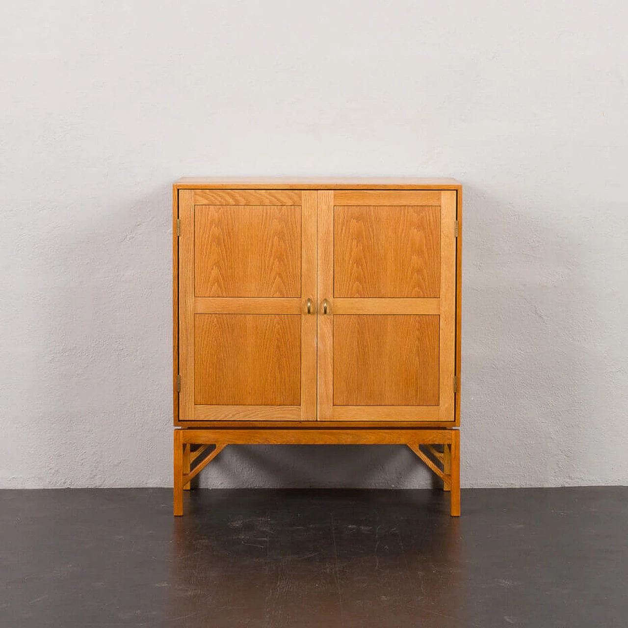 Solid oak vinyl cabinet by Christen Hvidt for Soborg Mobelfabrik, 1970s 6
