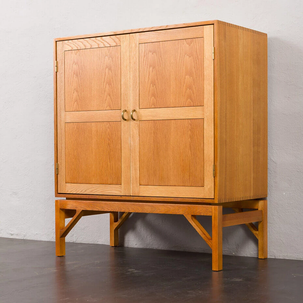 Solid oak vinyl cabinet by Christen Hvidt for Soborg Mobelfabrik, 1970s 7