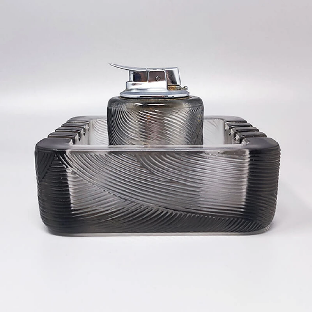 Accendino da tavolo e posacenere in cristallo di Sergio Asti per Arnolfo di Cambio, anni '70 4