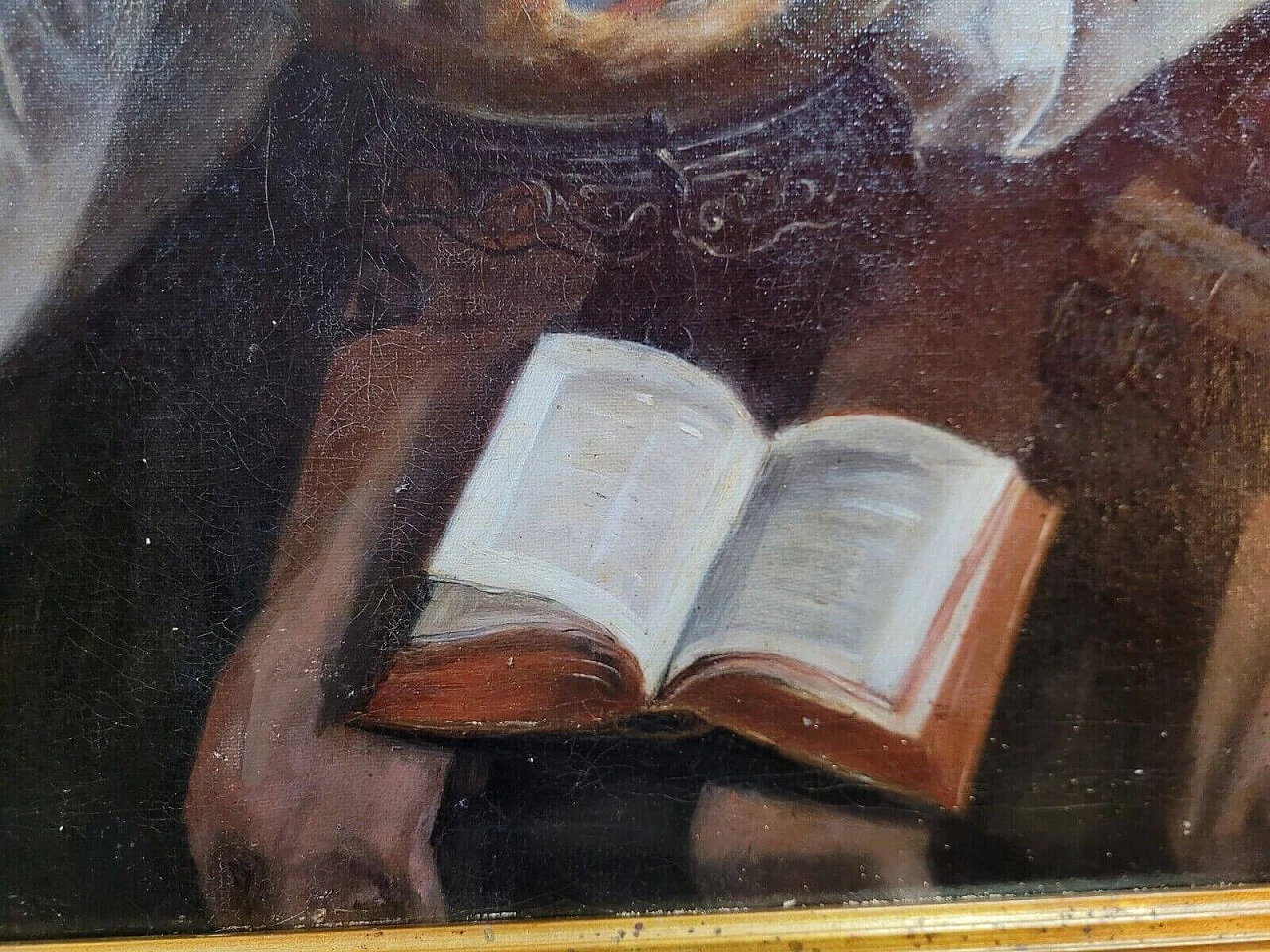 Natura morta con vaso cinese e libri, olio su tela, fine '800 8