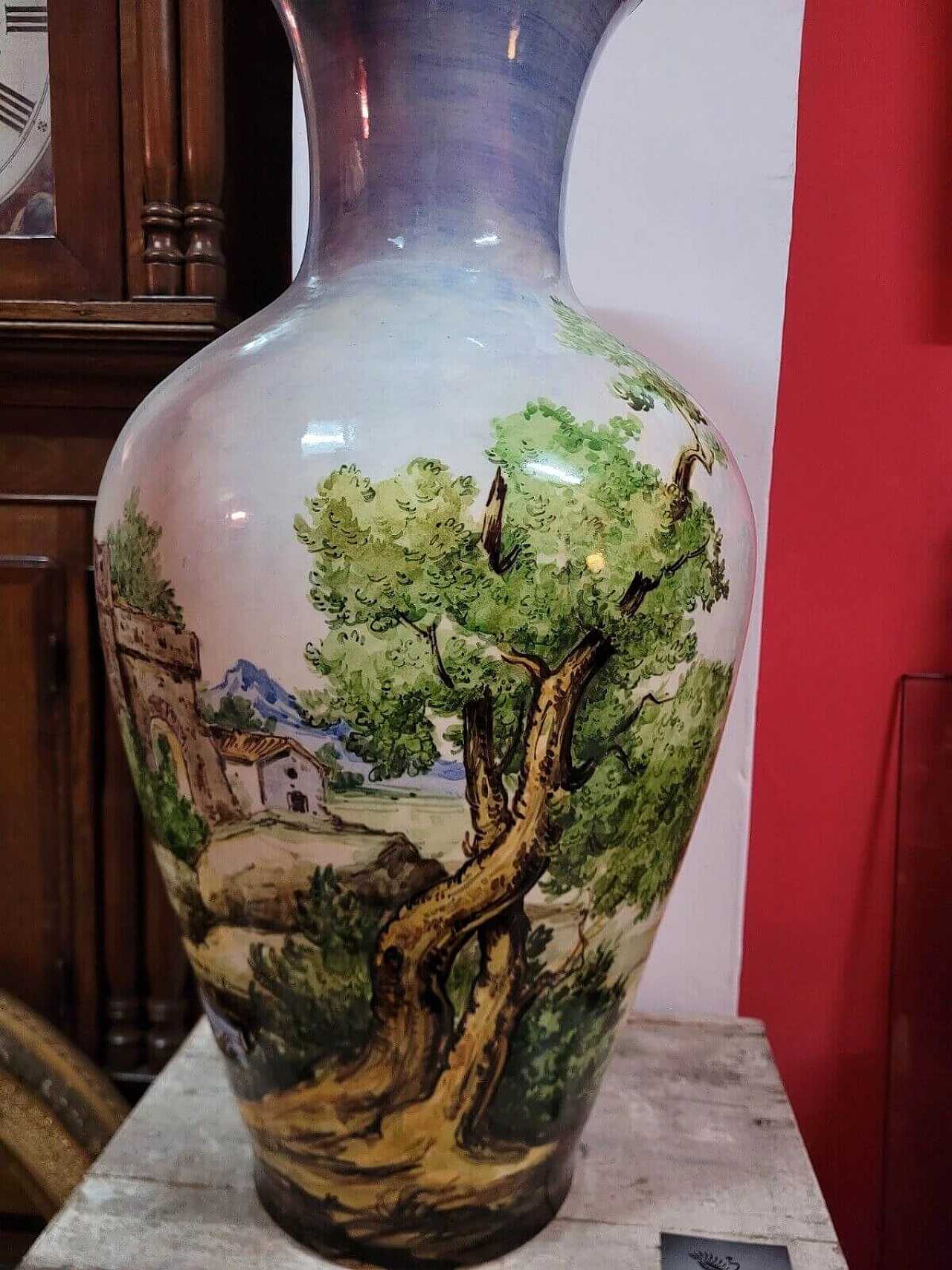 Majolica vase decorated with classical scene, late 19th century 5