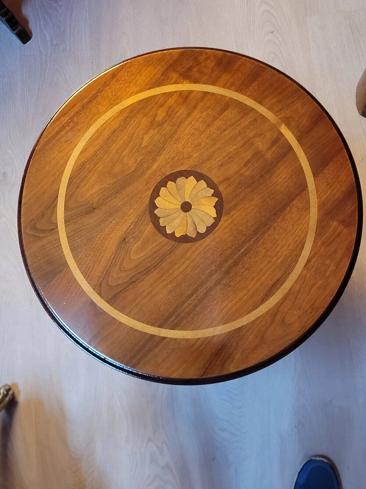 Libreria girevole in mogano con intarsi, inizio '900 5