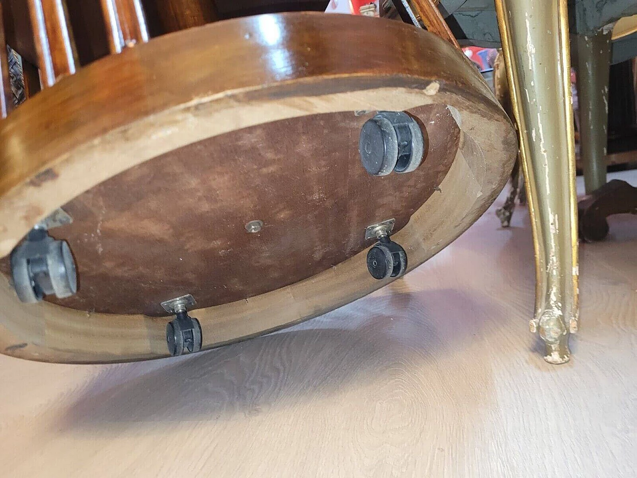 Libreria girevole in mogano con intarsi, inizio '900 6