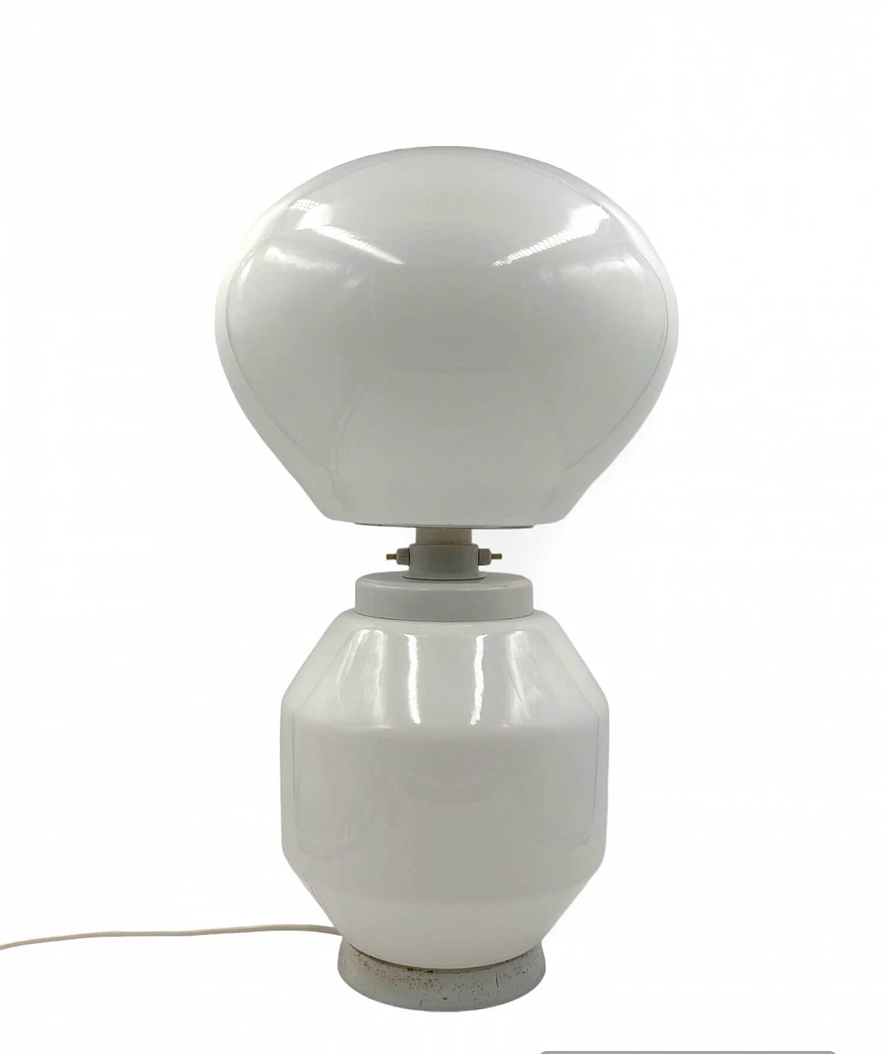 Space Age glass and aluminum table lamp by Faver, 1970s 3