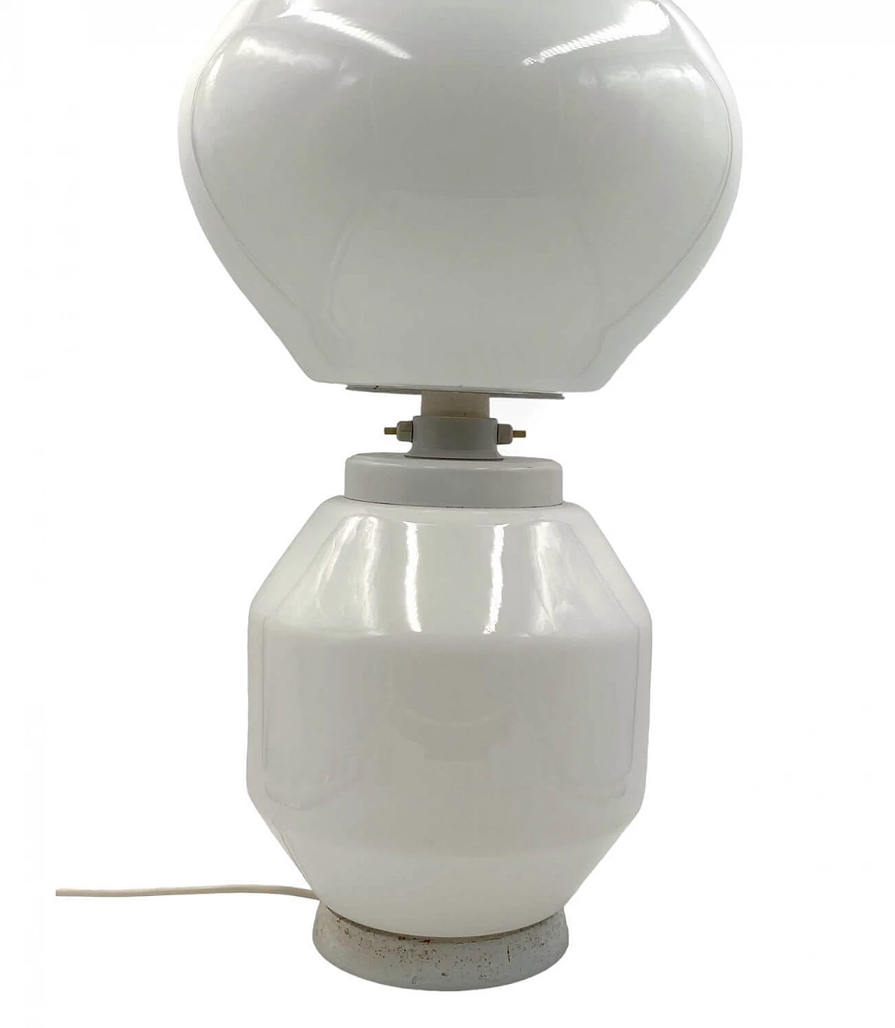 Space Age glass and aluminum table lamp by Faver, 1970s 6