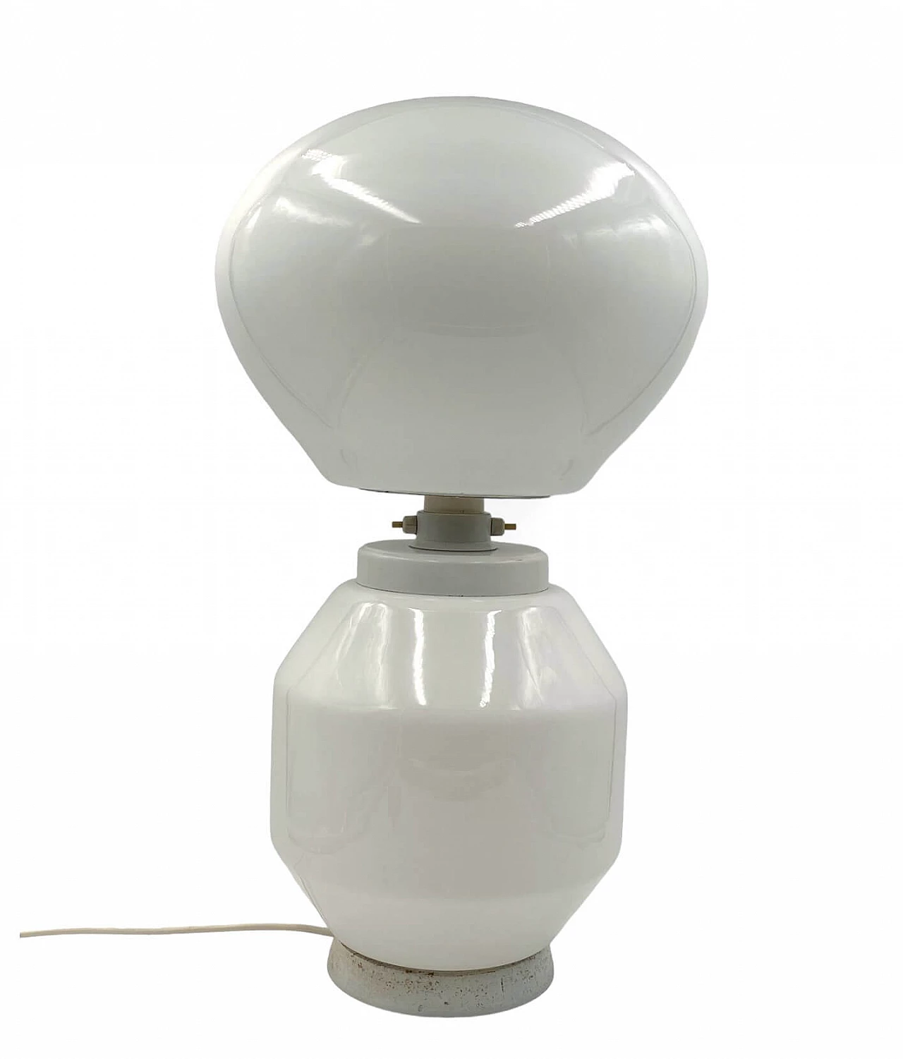 Space Age glass and aluminum table lamp by Faver, 1970s 7