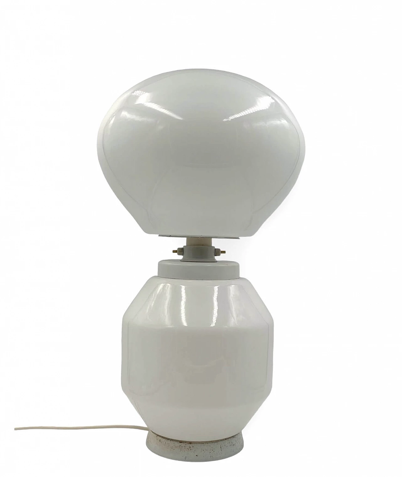 Space Age glass and aluminum table lamp by Faver, 1970s 9