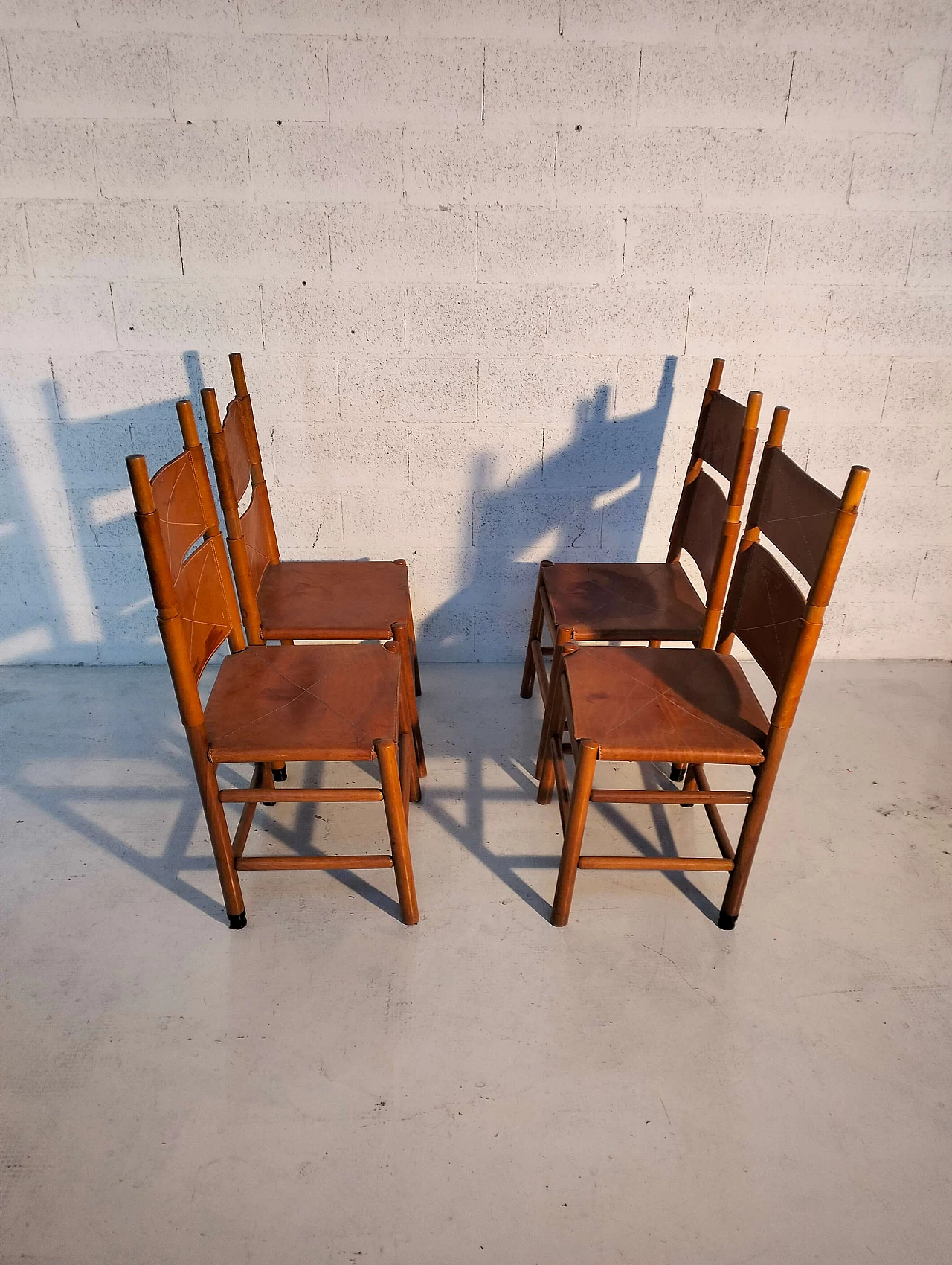 4 Kentucky chairs by Carlo Scarpa for Bernini, 1980s 5