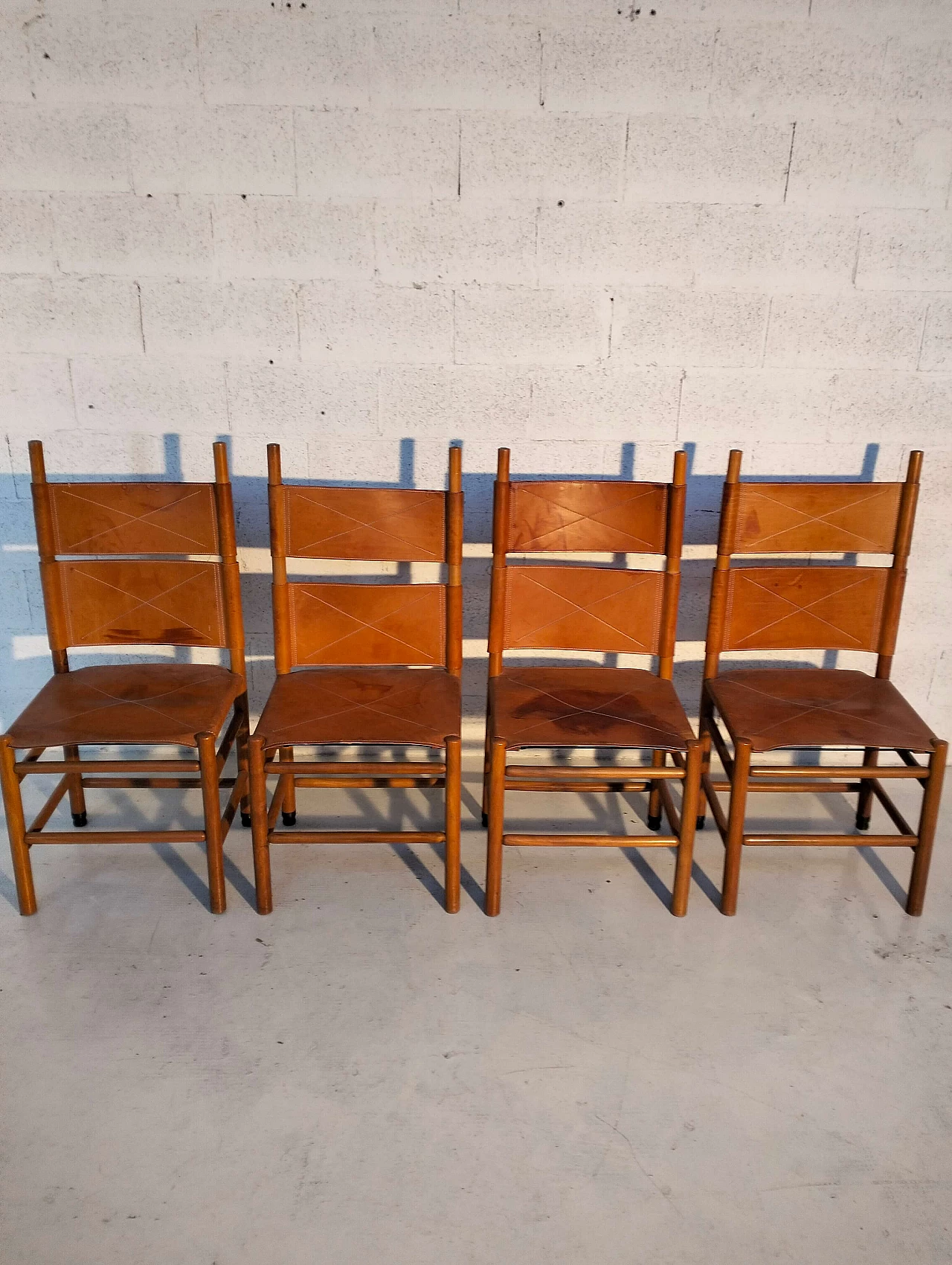 4 Kentucky chairs by Carlo Scarpa for Bernini, 1980s 6