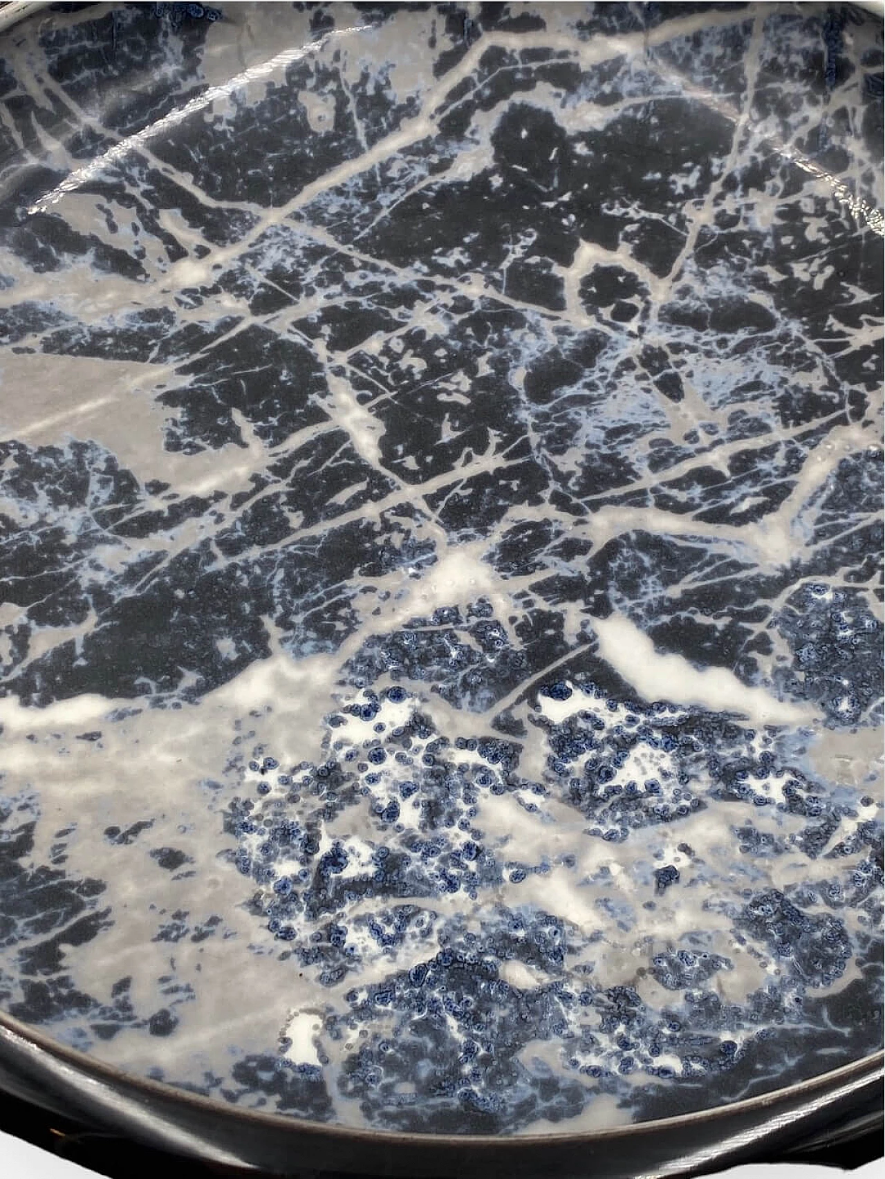 Vide poche in ceramica marmorizzata nera di Alvino Bagni, anni '70 8