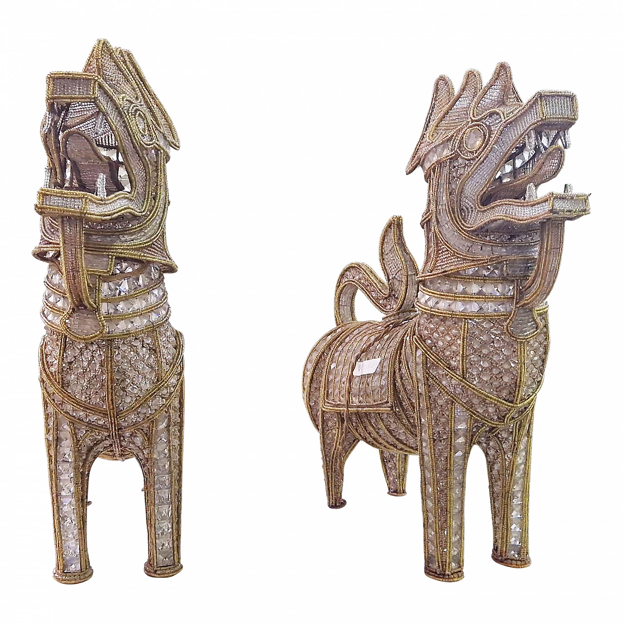 Pair of table lamps in the shape of guardian lions, 1920s 8