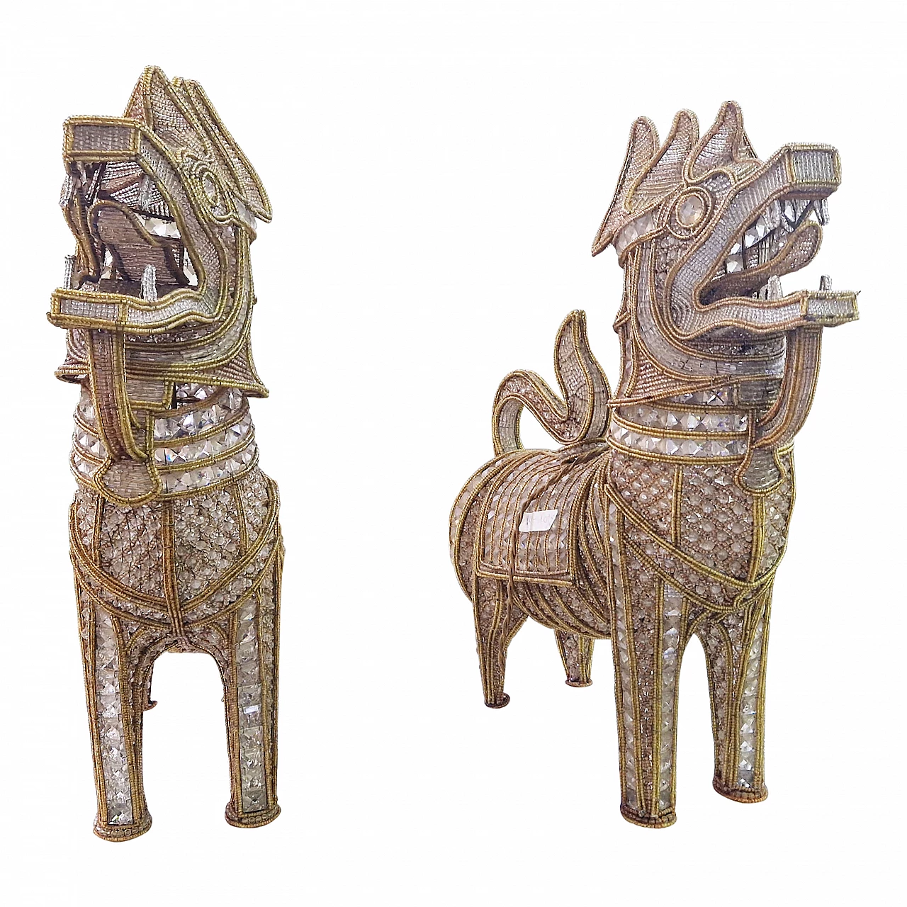 Pair of table lamps in the shape of guardian lions, 1920s 9