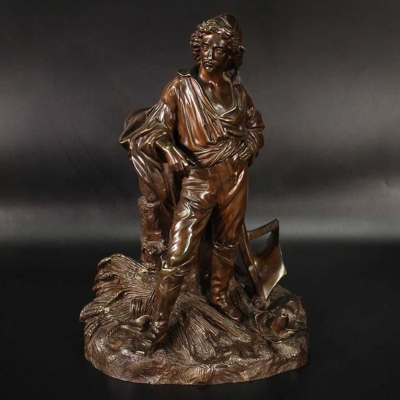 Chiselled and patinated bronze sculpture, second half of the 19th century 1