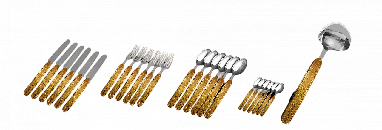 Set Posate Oro 20 Pezzi Acciaio Inox - Servizio per 4 Persone Elegante