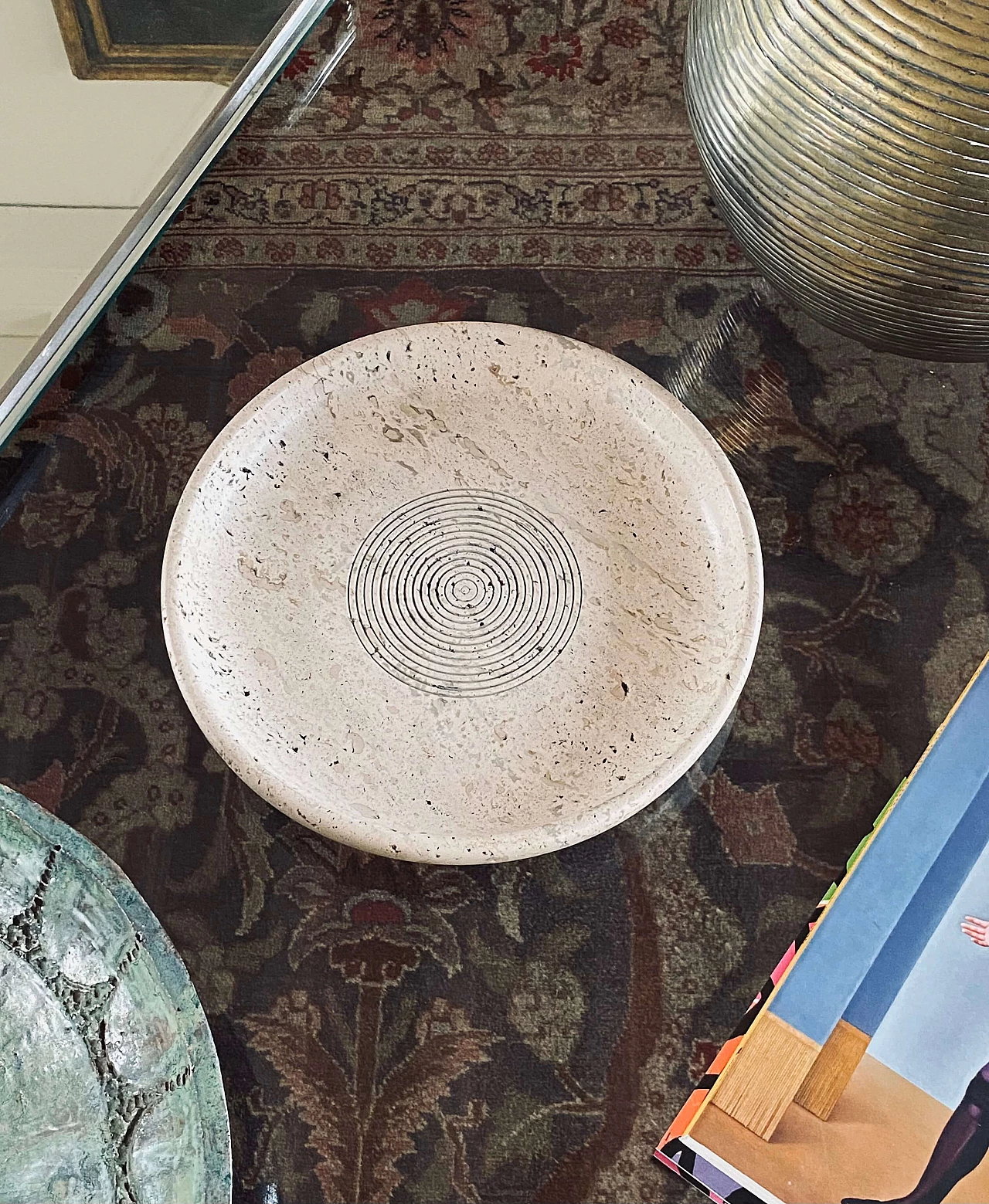 Vide poche in in travertino di Cerri Nestore, anni '70 3