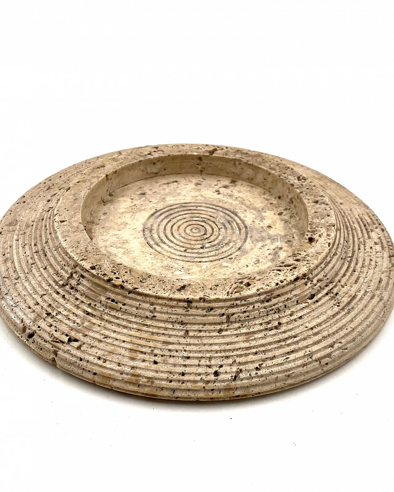 Grooved travertine ashtray by Cerri Nestore, 1970s 17