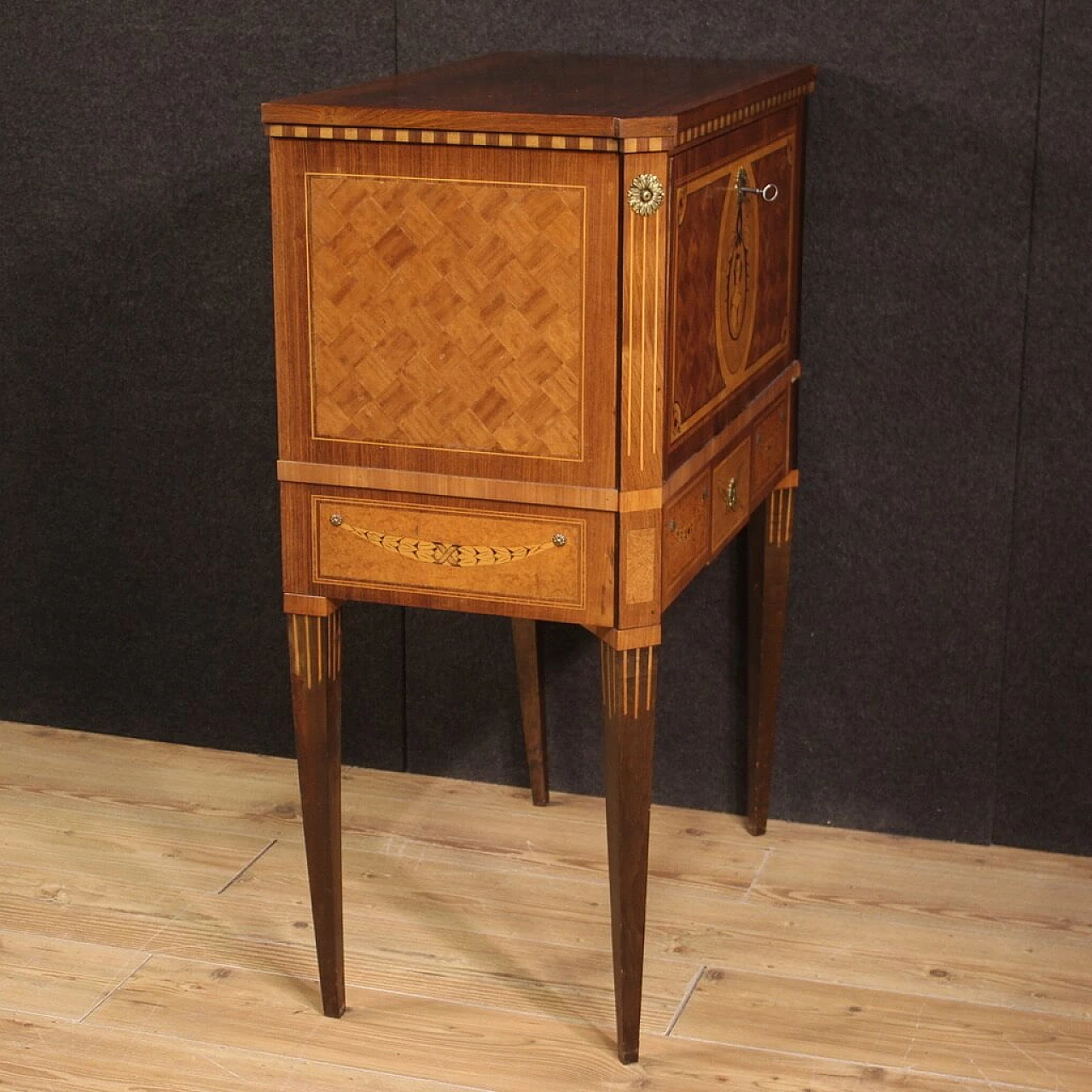 Inlaid secrétaire in Louis XVI style, 1960s 5