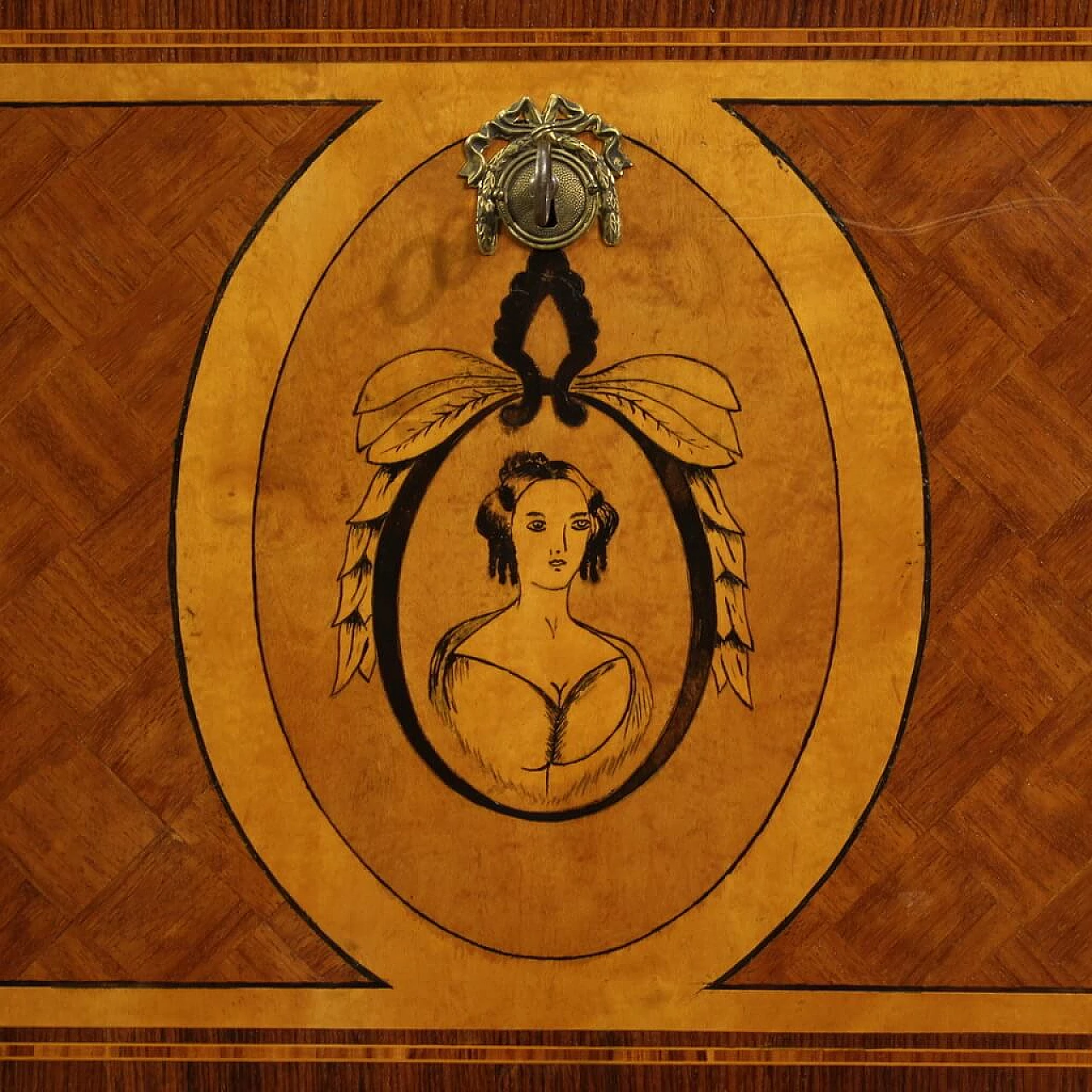 Inlaid secrétaire in Louis XVI style, 1960s 7