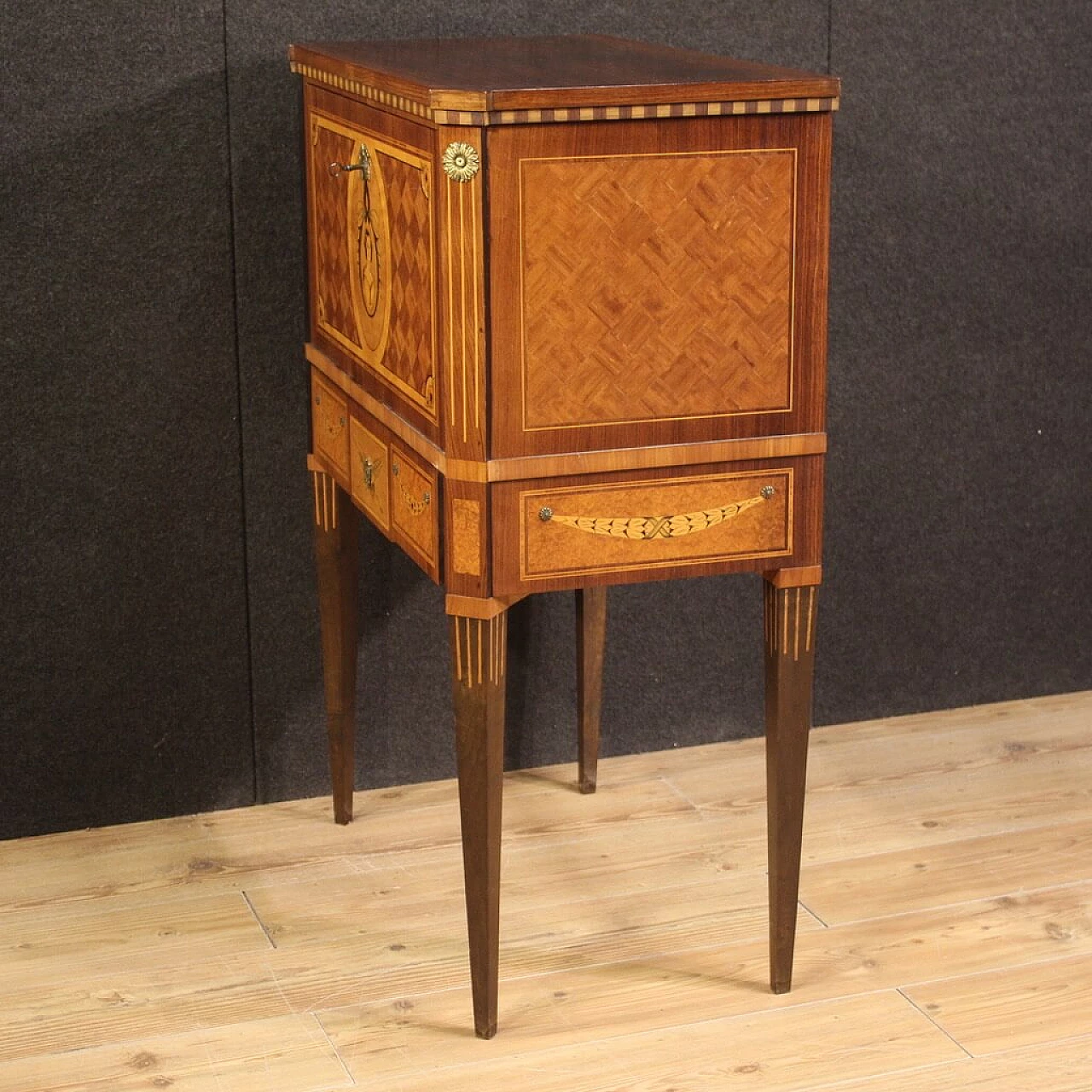 Inlaid secrétaire in Louis XVI style, 1960s 8