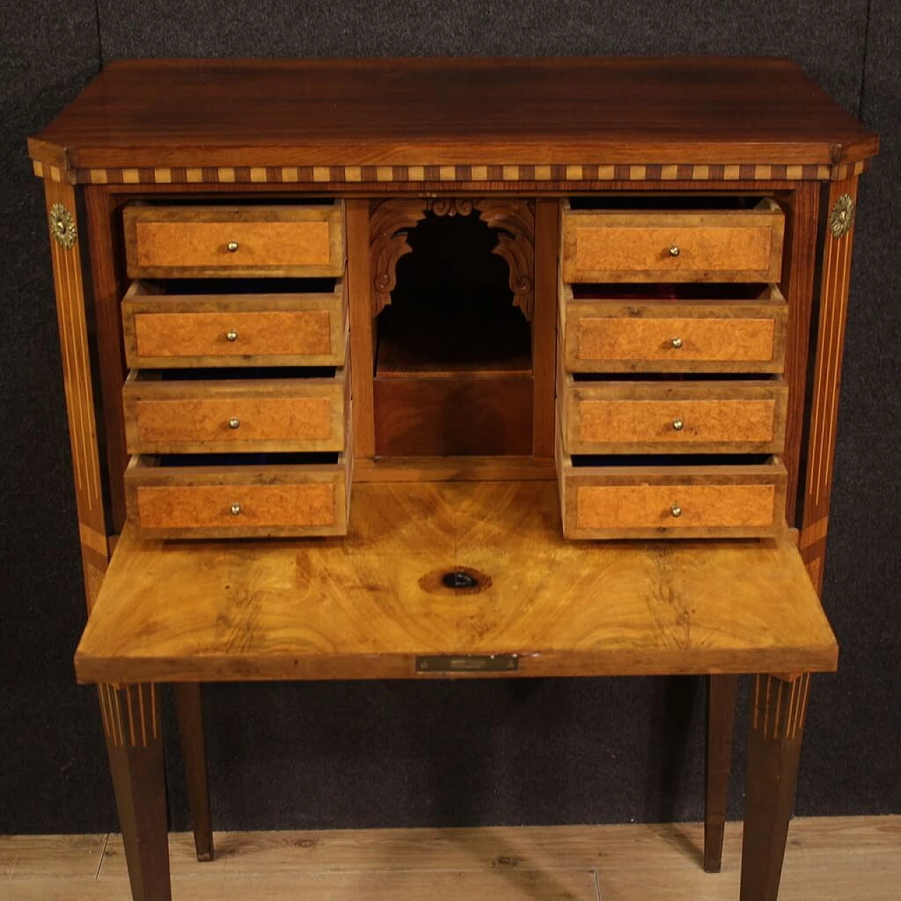 Secrétaire intarsiato in stile Luigi XVI, anni '60 10