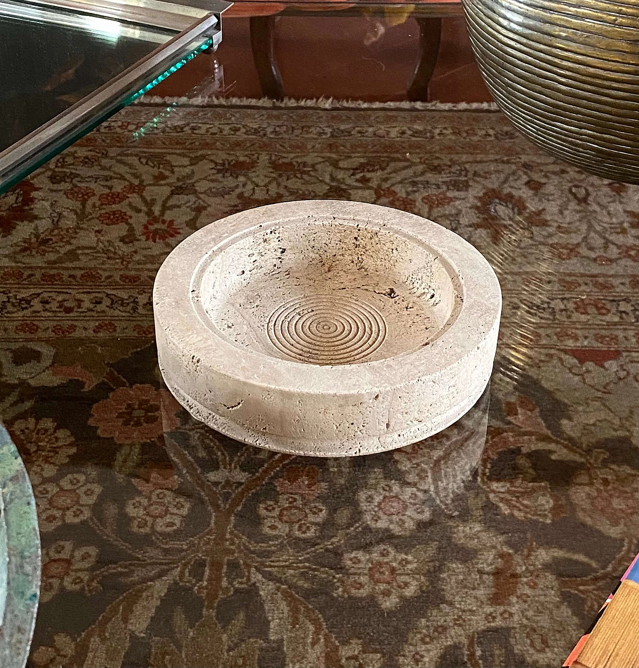 Travertine ashtray by CN Cerri Nestore, 1970s 2