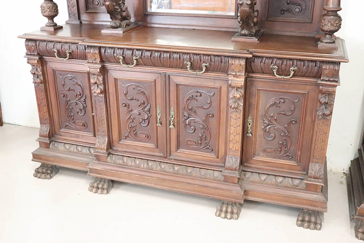 Renaissance-style carved walnut sideboard, 19th century 2