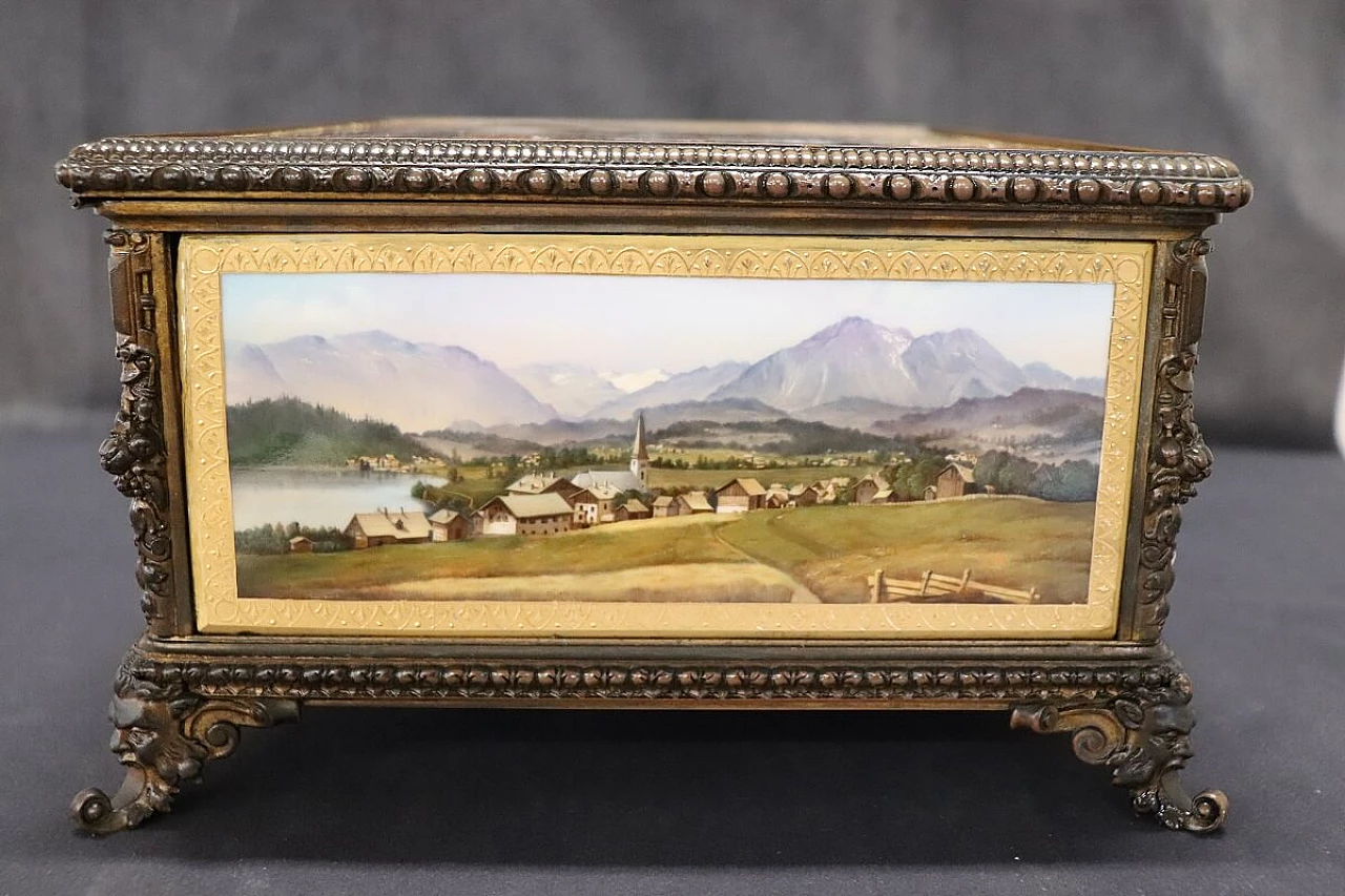 Bronze and hand-painted porcelain jewelry box by KPM, 19th century 5