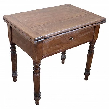 Solid poplar folding kitchen table, 19th century