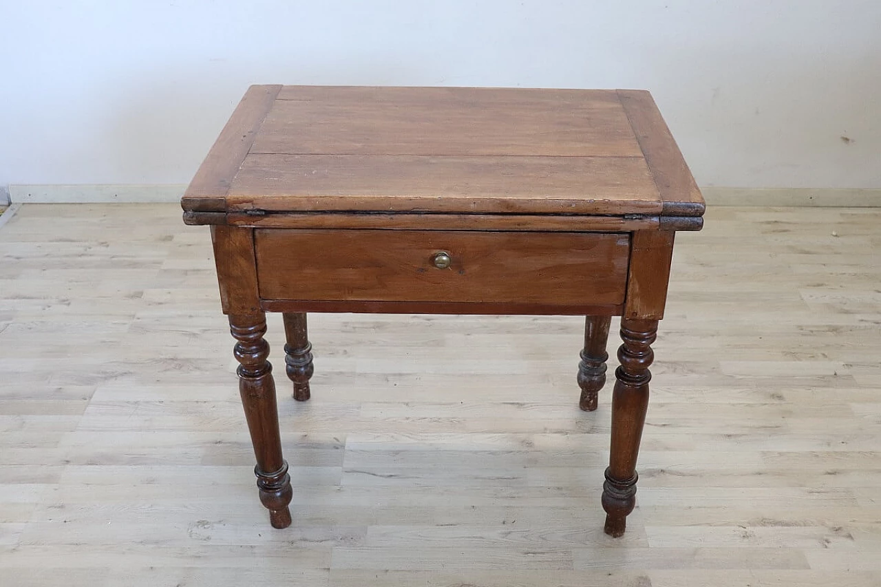 Solid poplar folding kitchen table, 19th century 3