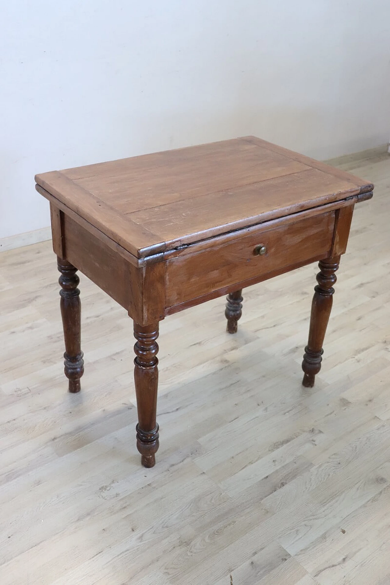 Solid poplar folding kitchen table, 19th century 4