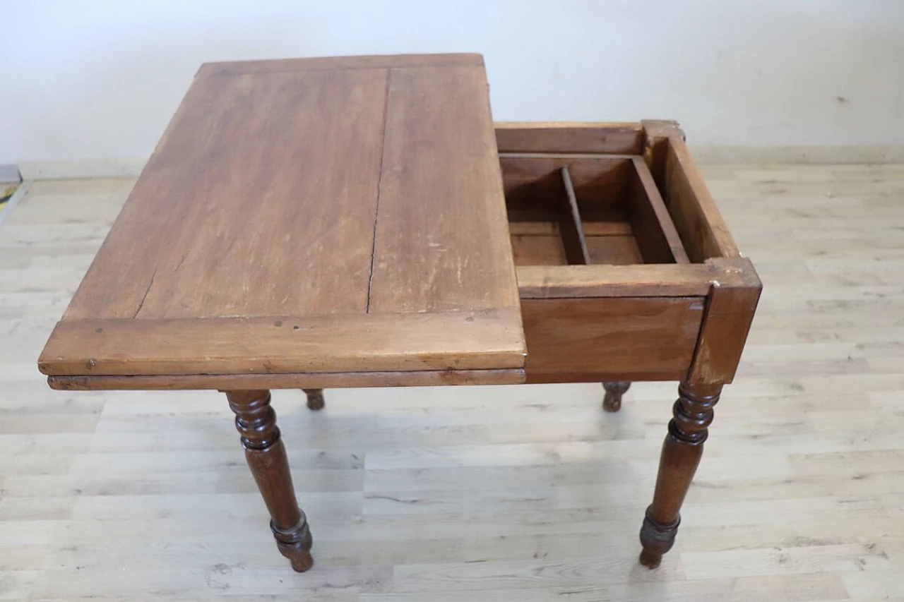 Solid poplar folding kitchen table, 19th century 5