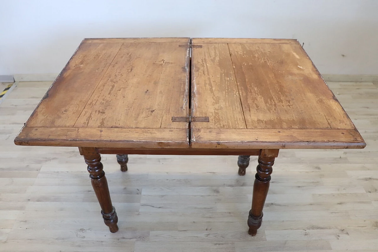 Solid poplar folding kitchen table, 19th century 6