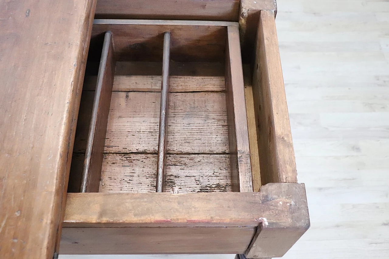 Solid poplar folding kitchen table, 19th century 8