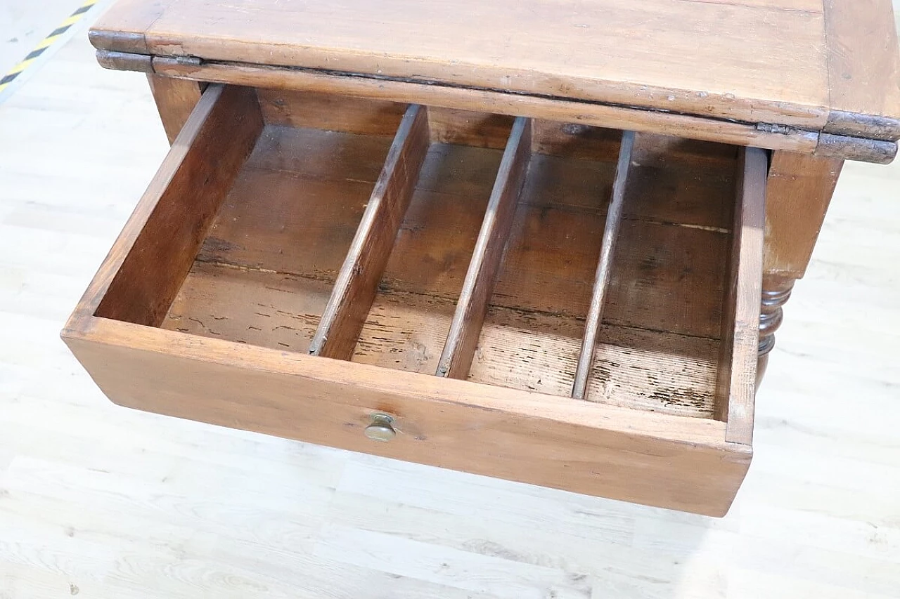 Solid poplar folding kitchen table, 19th century 9