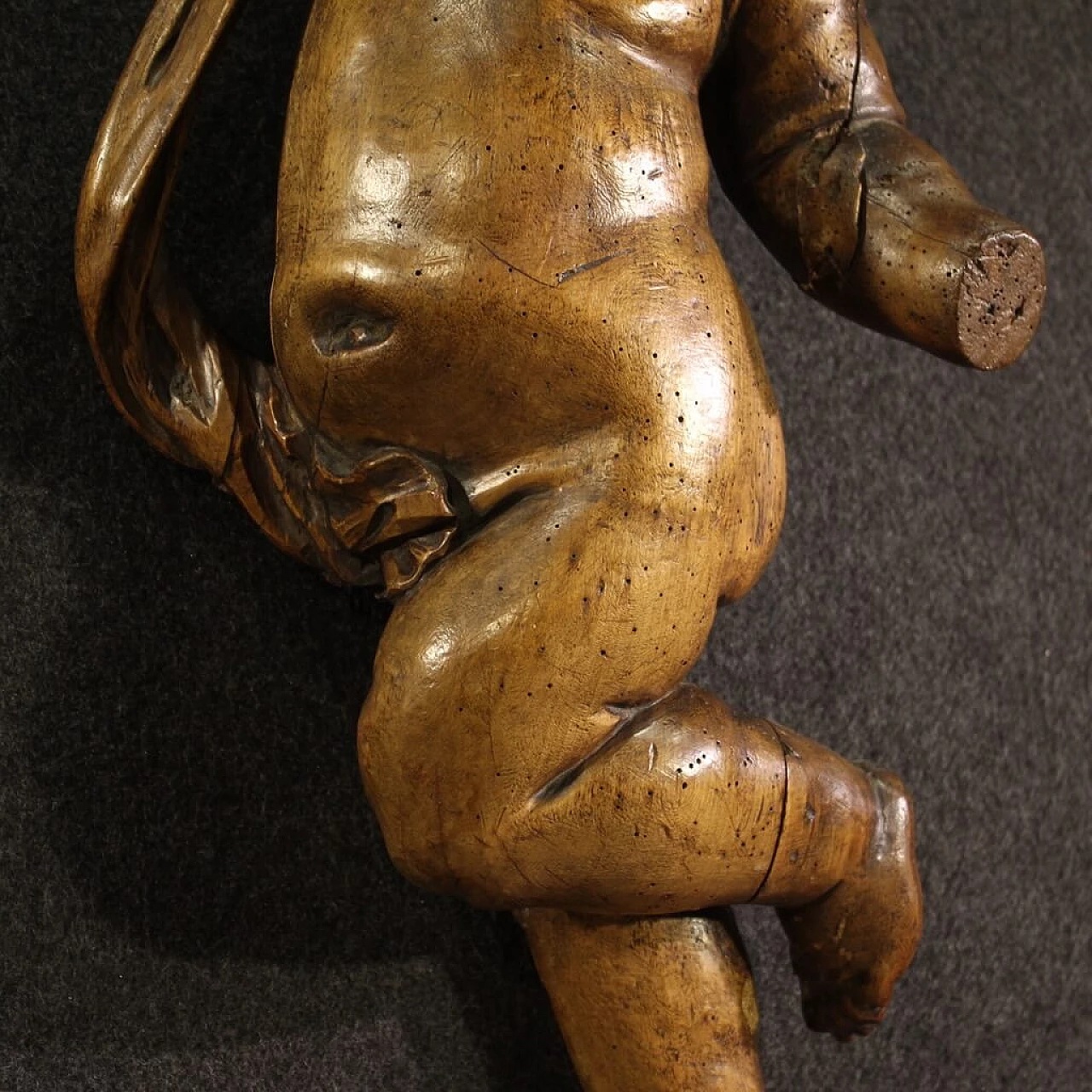 Putto, pear wood sculpture, 19th century 4