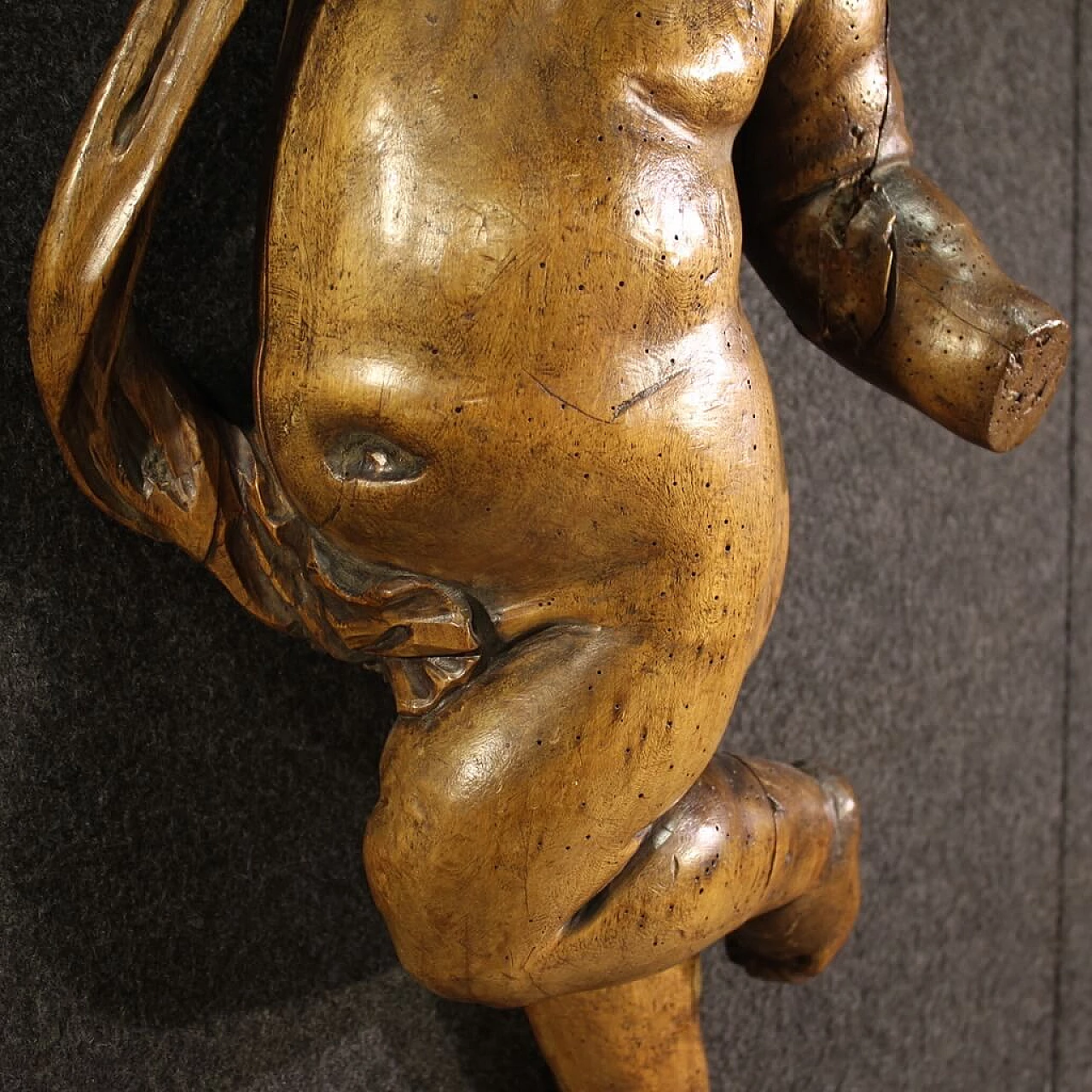 Putto, pear wood sculpture, 19th century 9