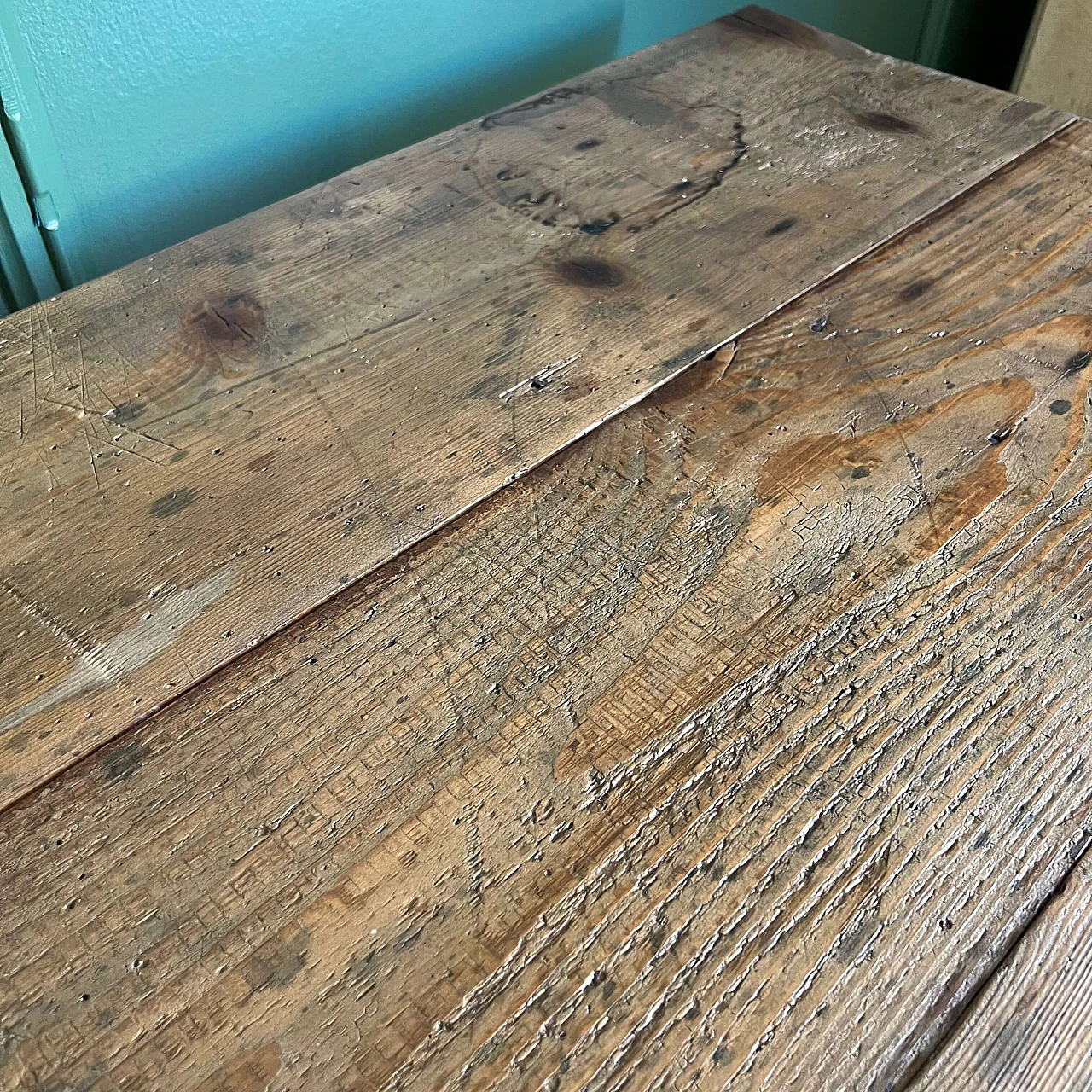 Tavolo industriale in legno, anni '20 6